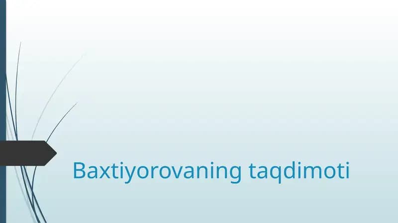 Baxtiyorovaning taqdimoti