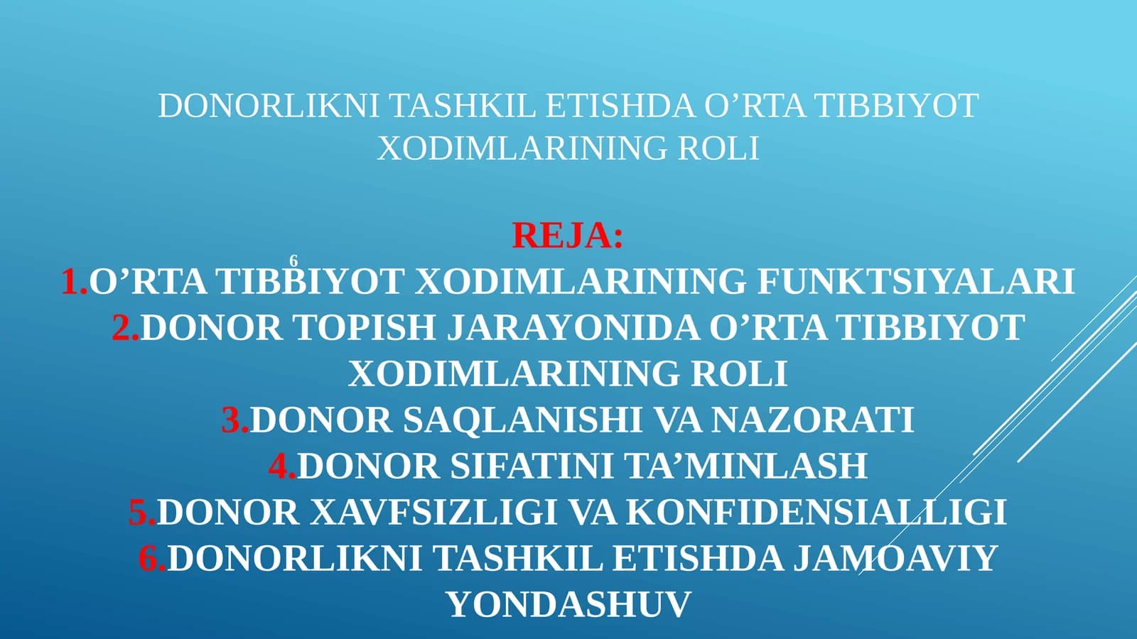 Donorlikni Tashkil etishda O'rta Tibbiyot Xodimlarning Roli