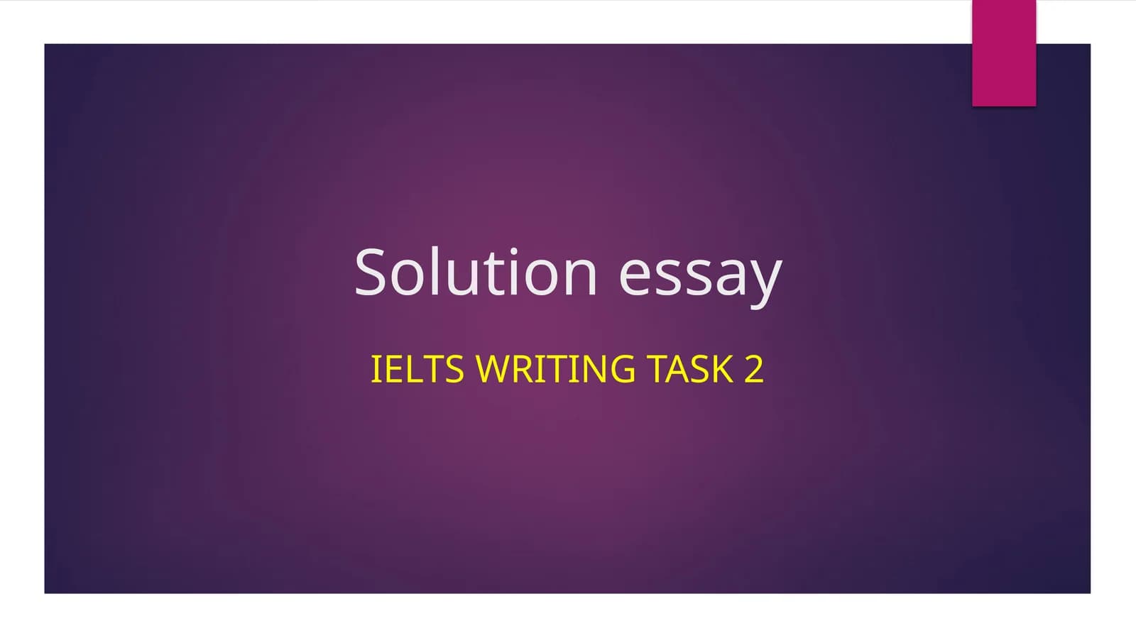 Solution essay