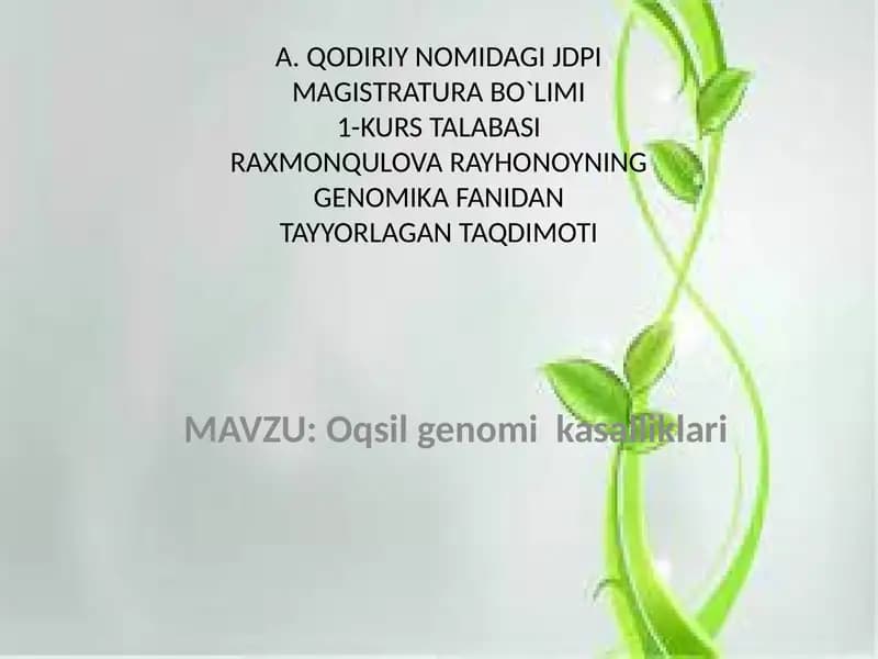 Oqsil genomikasalliklari