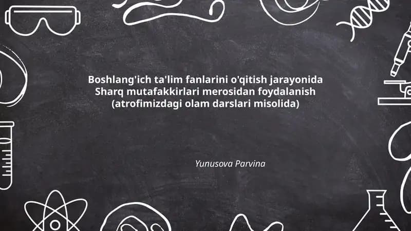 Sharq mutafakkirlari merosidan foydalanish