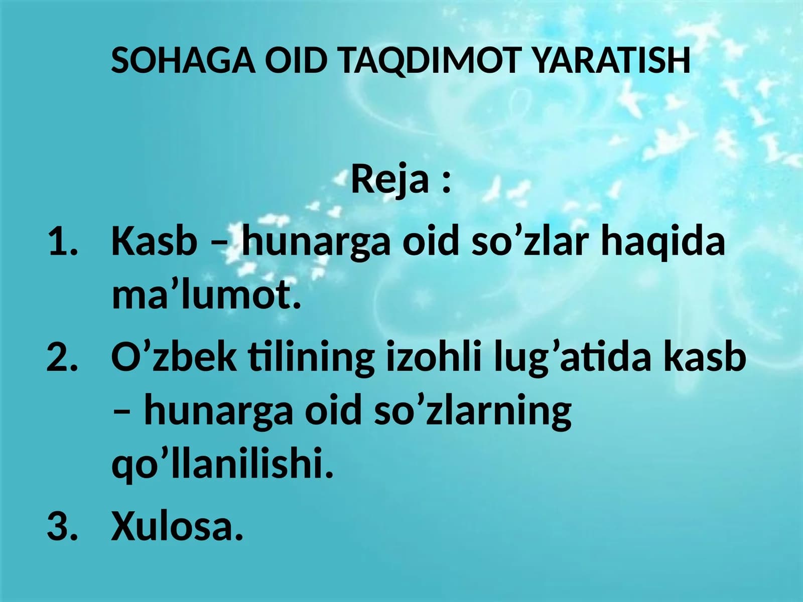SOHAGA OID TAQDIMOT YARATISH