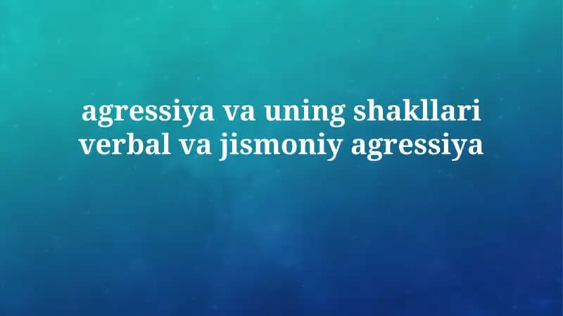 Jismoniy tajovuz