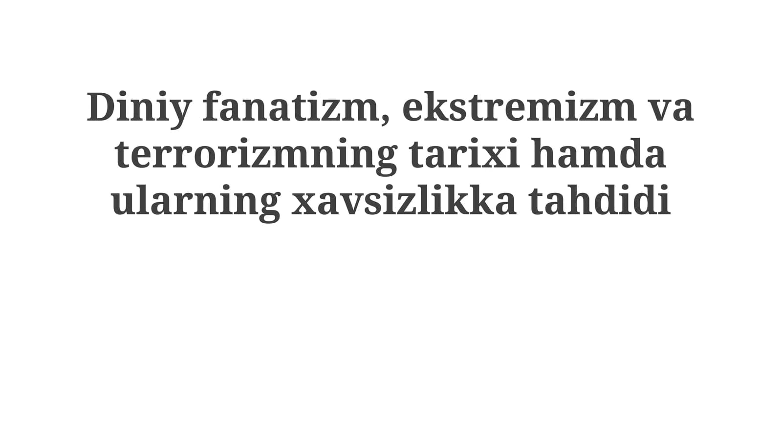 Zamonaviy davrda diniy terrorizmning paydo bo'lishi
