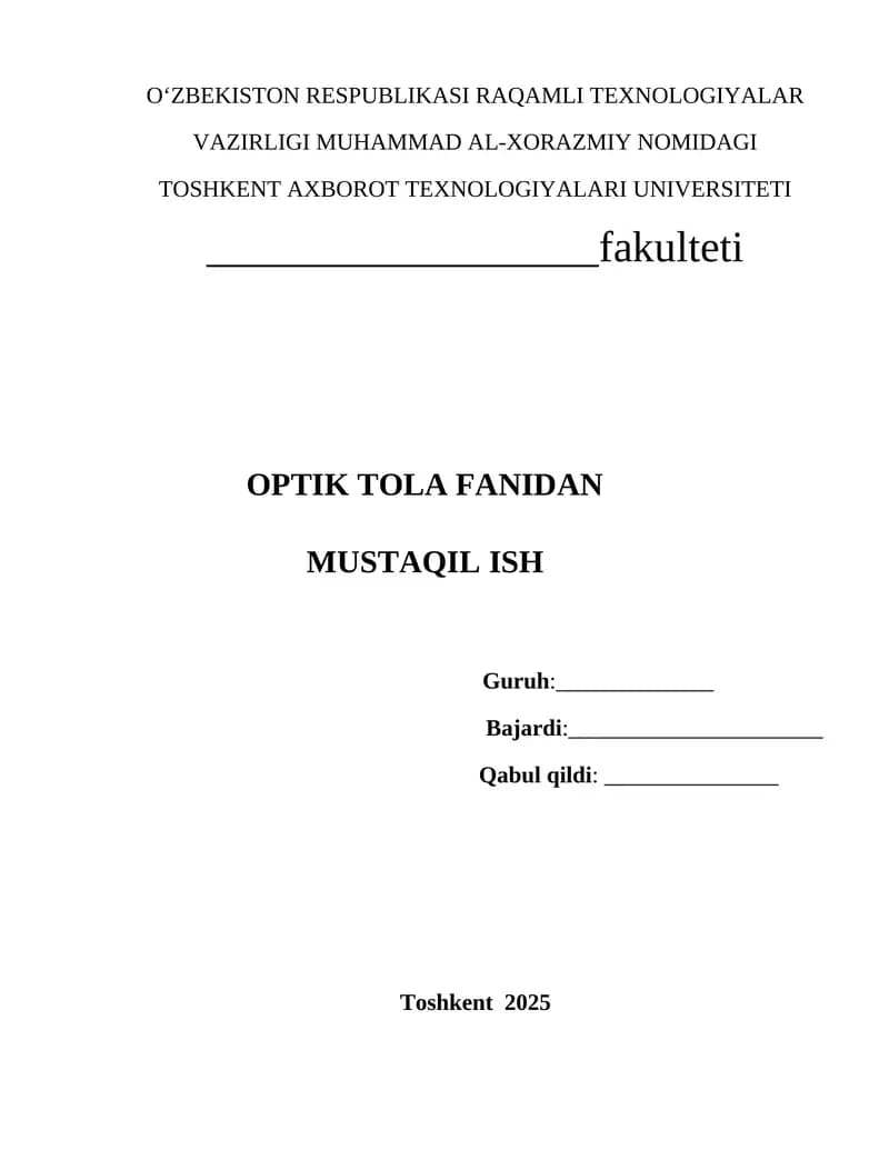 Optik aloqa tizimlarining tuzilishi va tasniflari