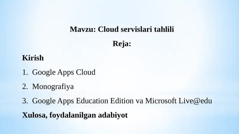Cloud servislaritahlili