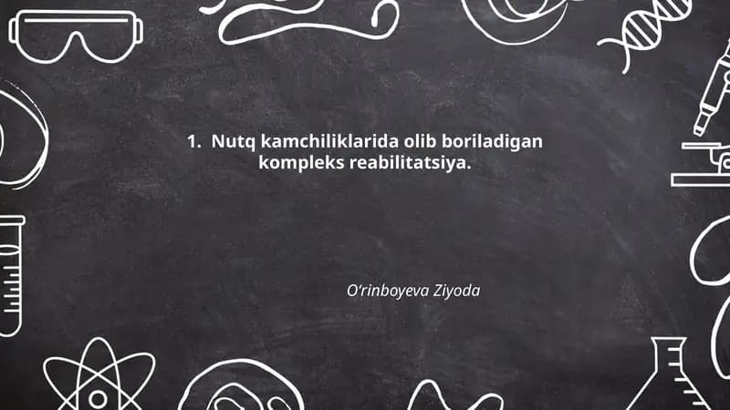 Nutq kamchiliklarini diagnostik baholash metodlari