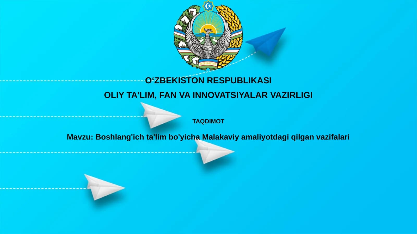 Boshlang'ich ta'lim bo'yicha Malakaviy amaliyotdagi qilgan vazifalari