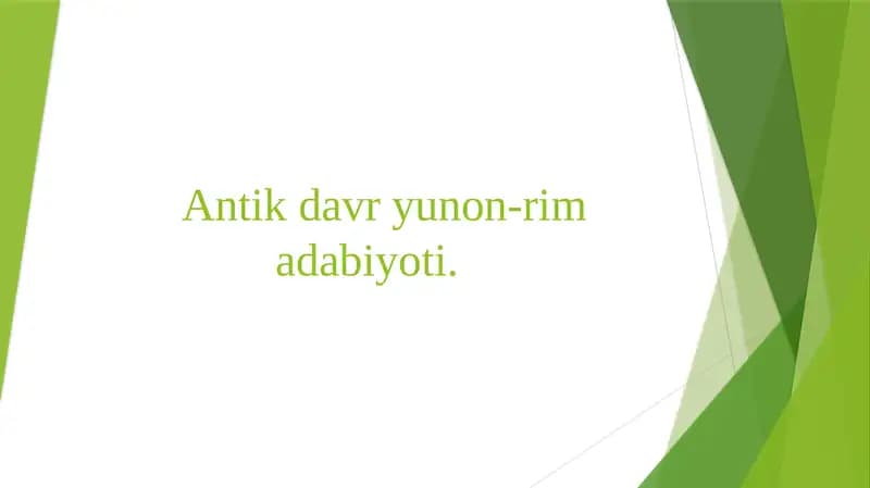 Antik davr yunon-rim adabiyoti
