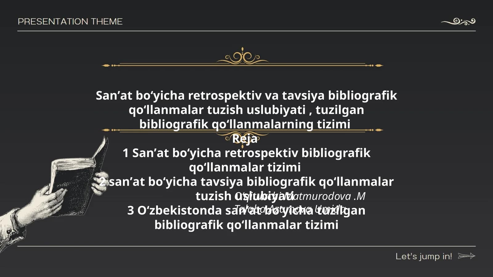 Sanʼat boʻyicha retrospektiv va tavsiya bibliografik qoʻllanmalar tuzish uslubiyati