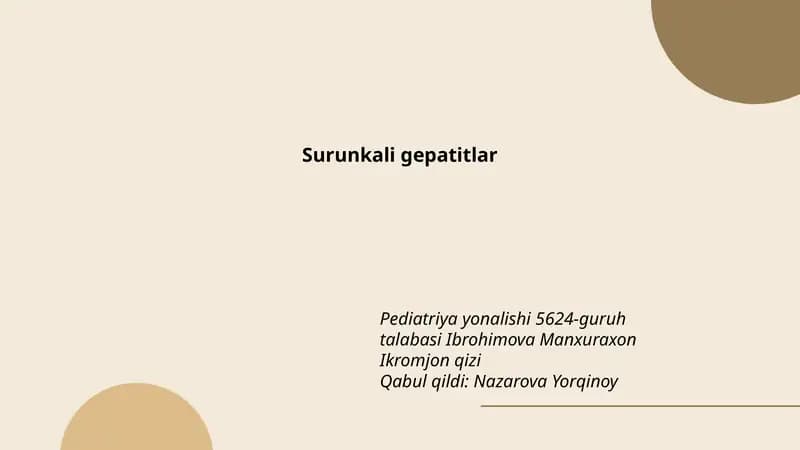 Surunkali gepatitlar