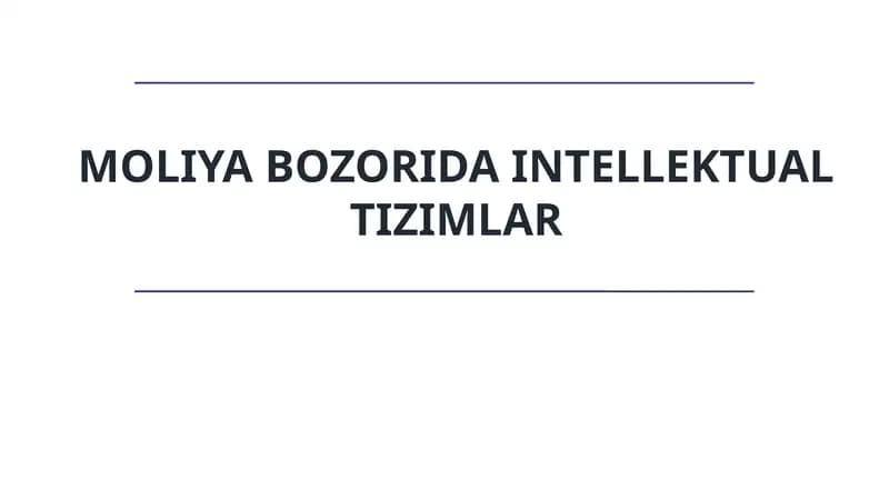 INTELLEKTUAL TIZIMLAR