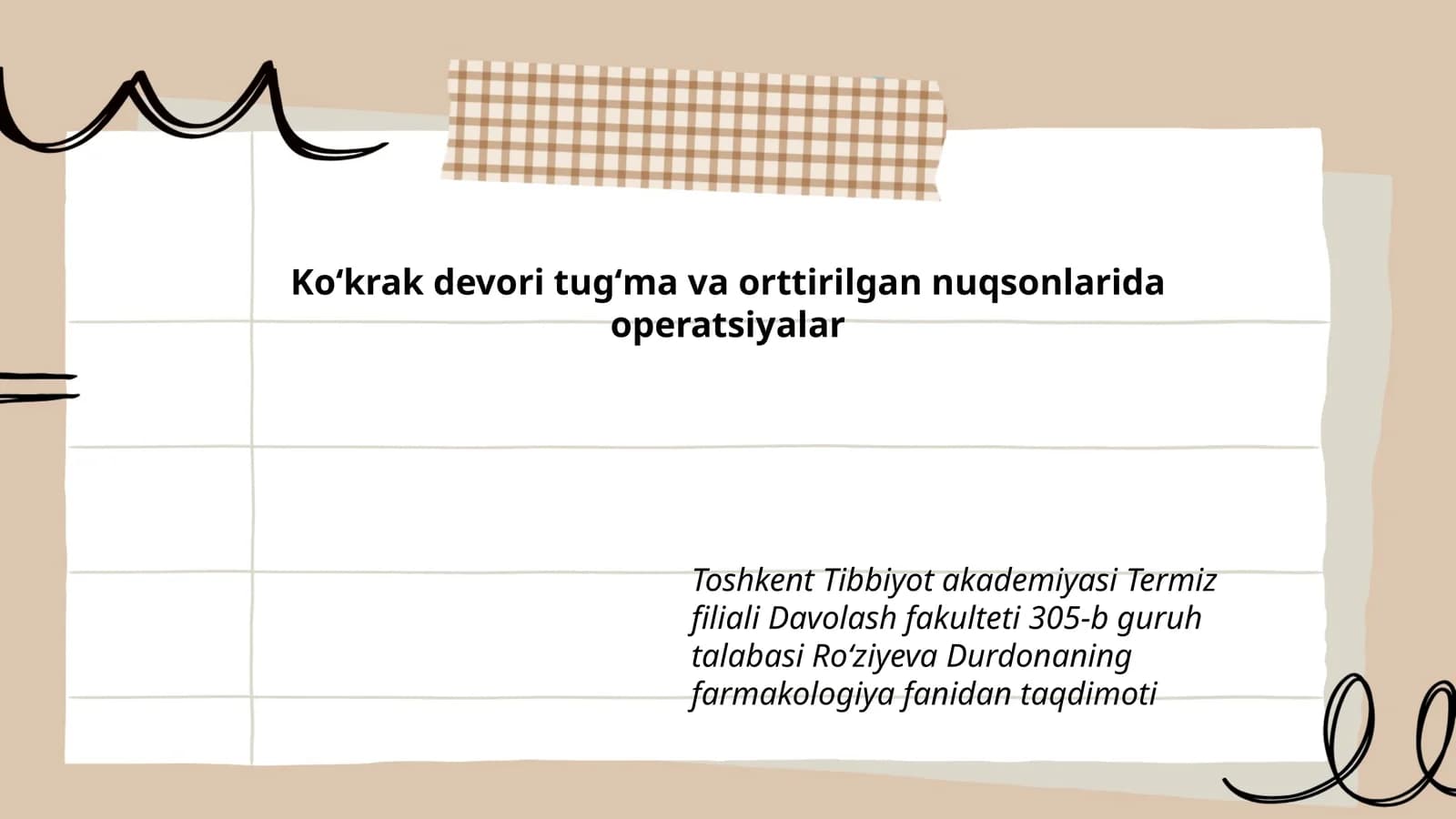 Koʻkrak devori tugʻma va orttirilgan nuqsonlarida operatsiyalar