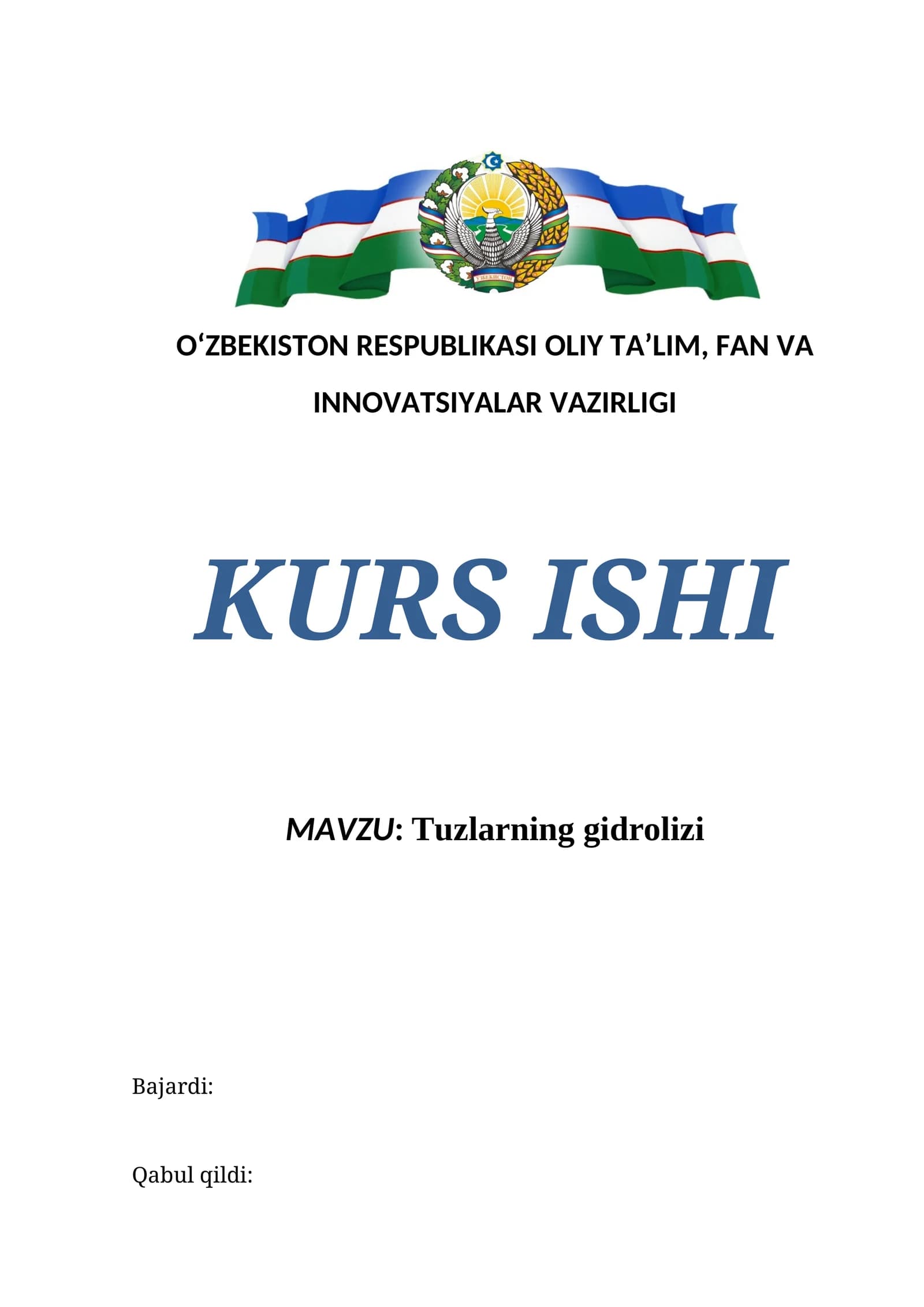 Tuzlarning gidrolizi