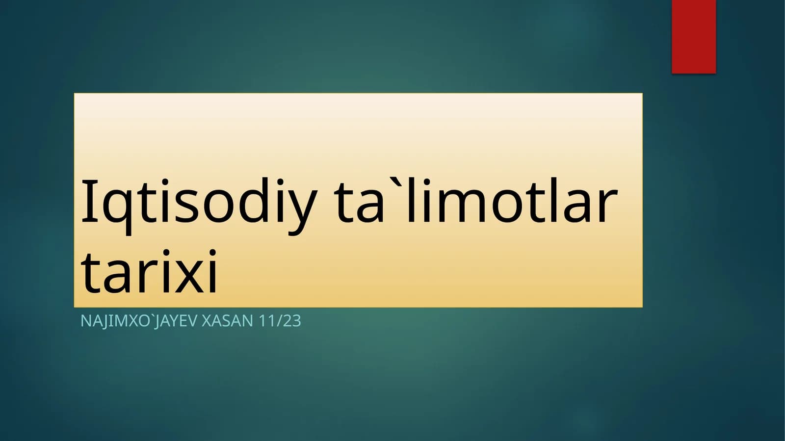 Iqtisodiy ta`limotlar tarixi