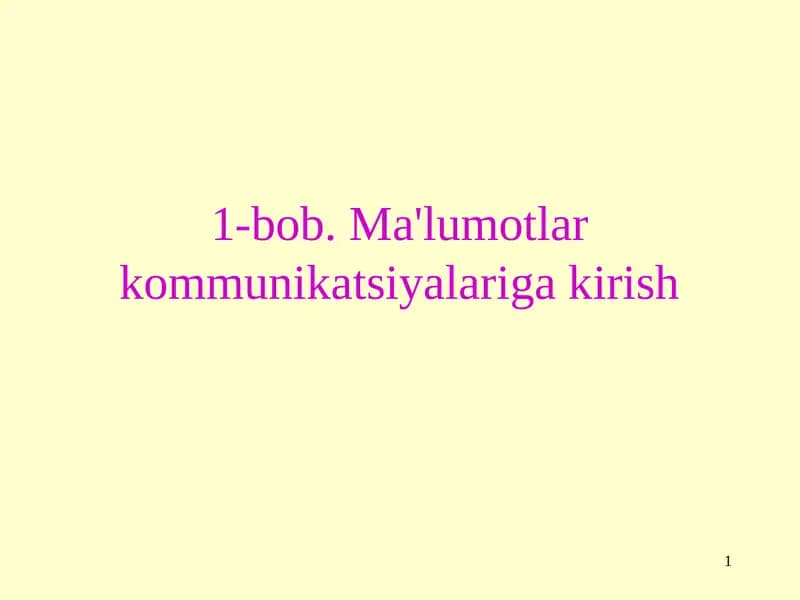 Ma'lumotlar kommunikatsiyalariga kirish