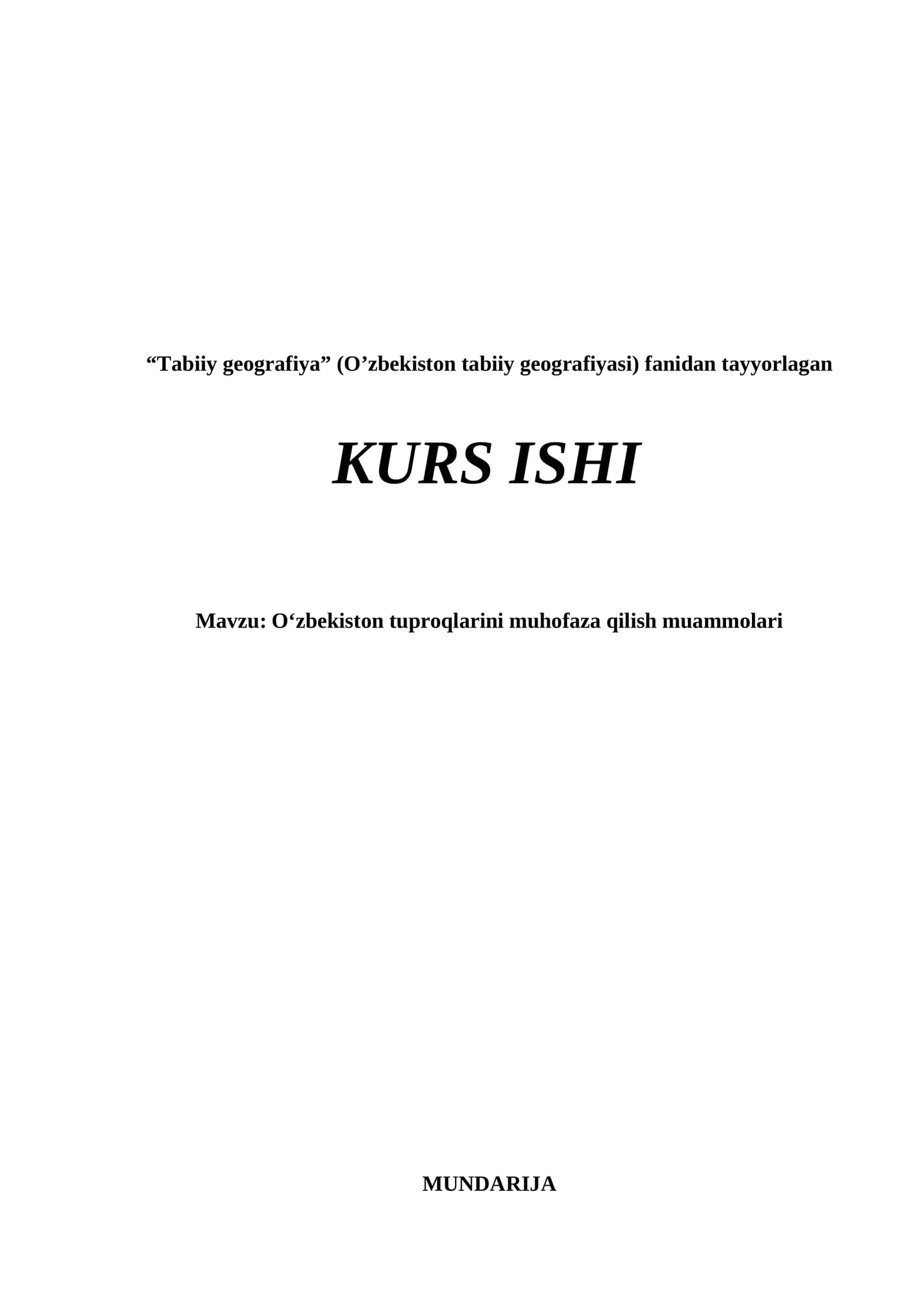 Oʻzbekiston tuproqlarini muhofaza qilish muammolari