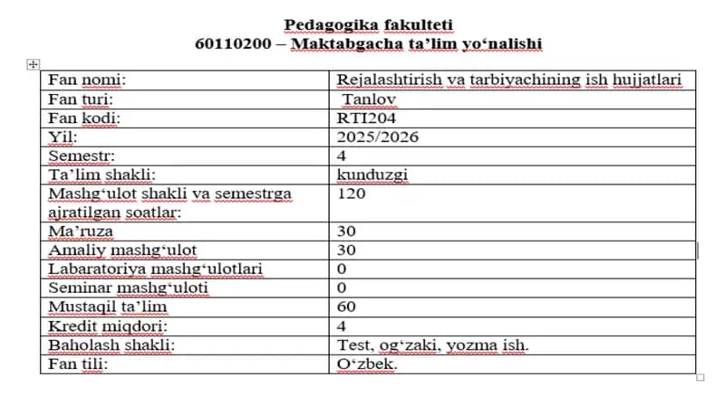HOZIRGI DAVR PEDAGOG-TARBIYACHINING KASBIY KOMPETENSIYASI