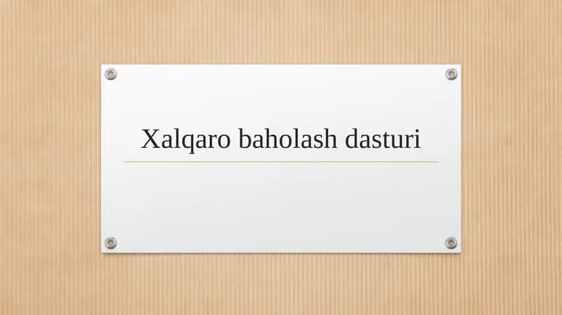 Xalqaro baholash dasturi