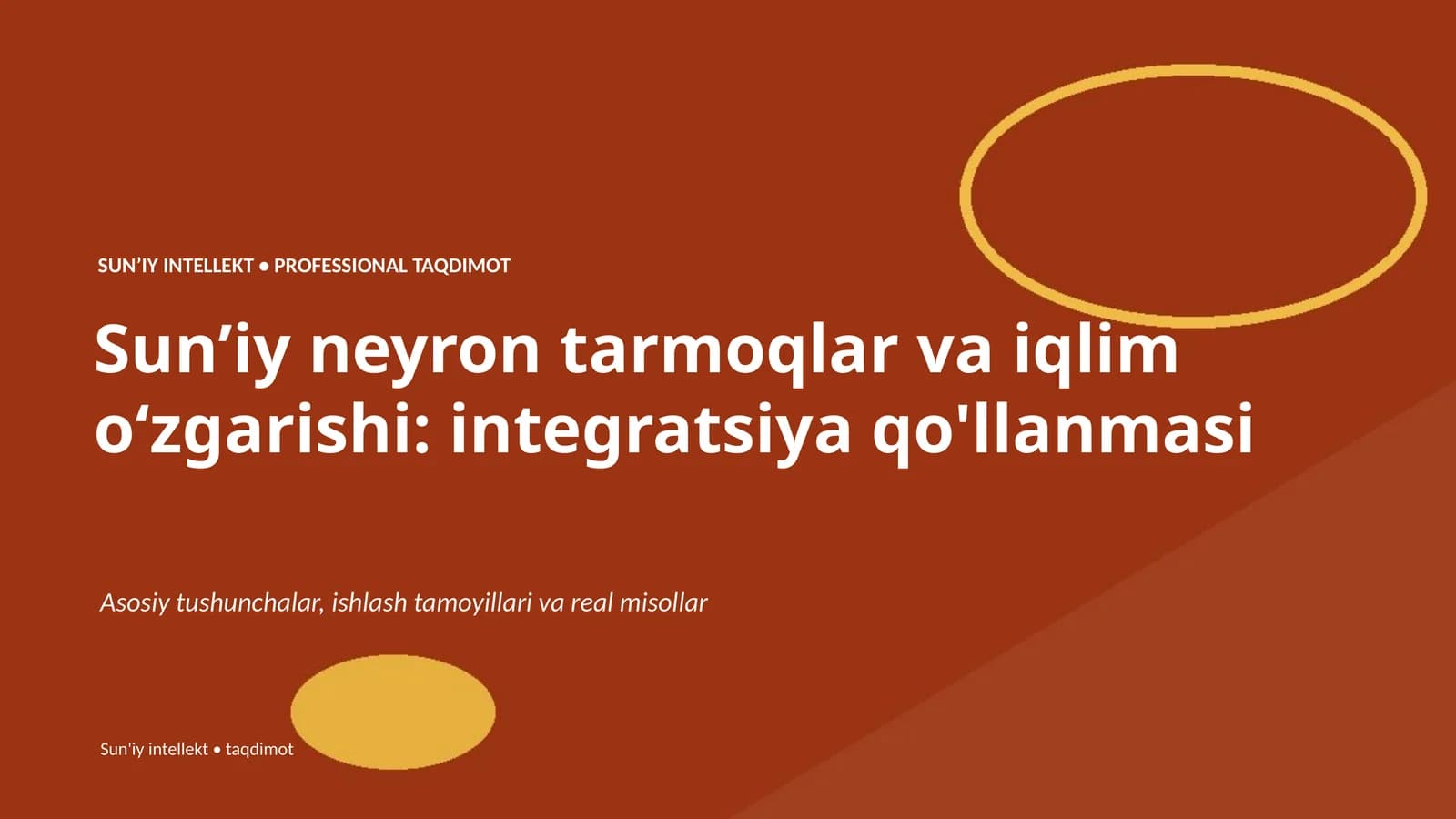 Sunʼiy neyron tarmoqlar va iqlim oʻzgarishi: integratsiya qo'llanmasi