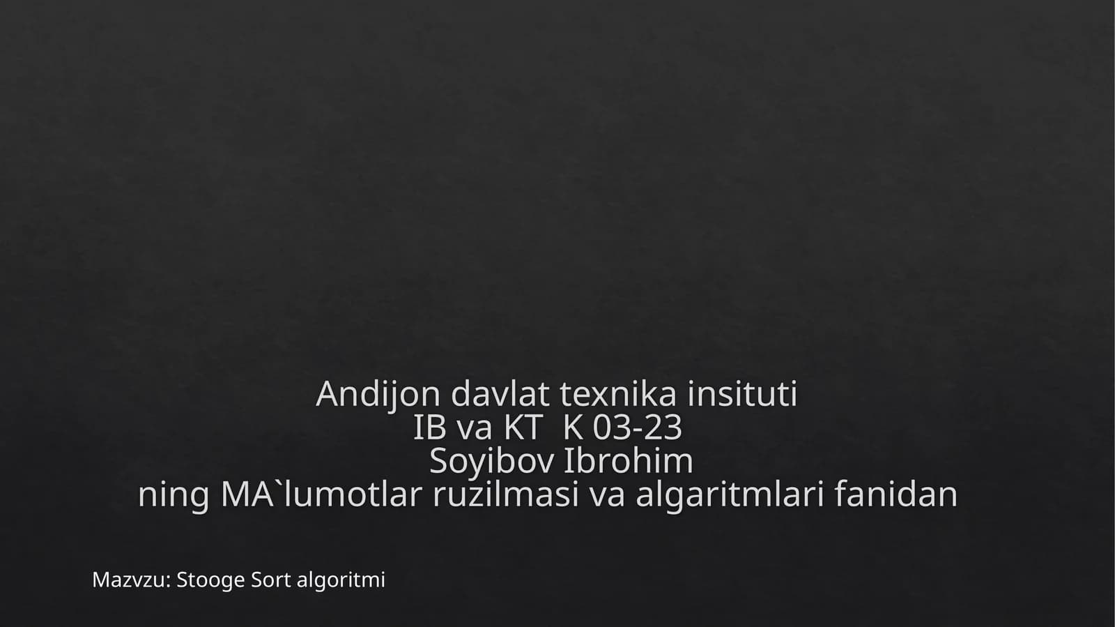 Stooge Sort algoritmi