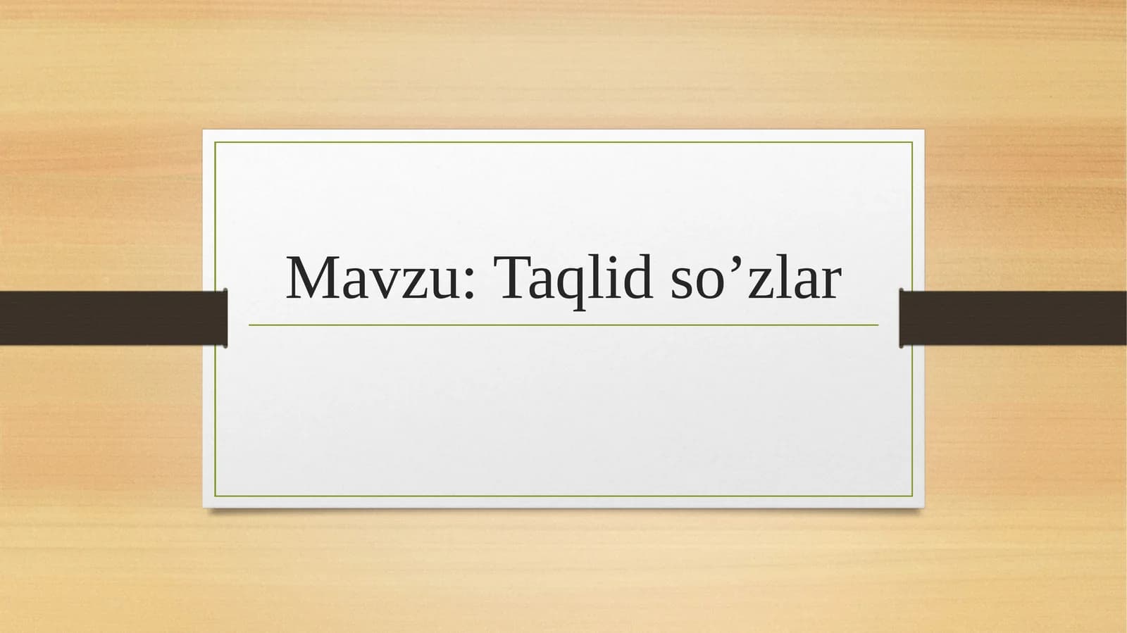 Taqlid so’zlar