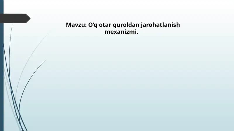 Oʻq otar quroldan jarohatlanish mexanizmi