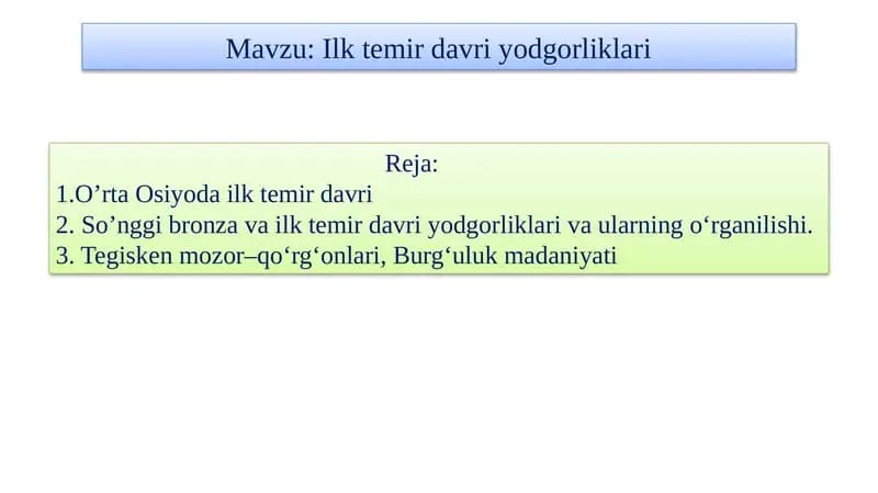 Ilk temirdavriyodgorliklari