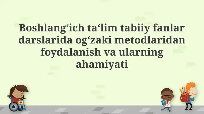 Og‘zaki Metodlar