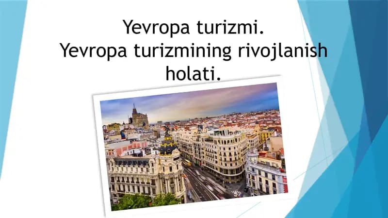 Yevropa turizmi.