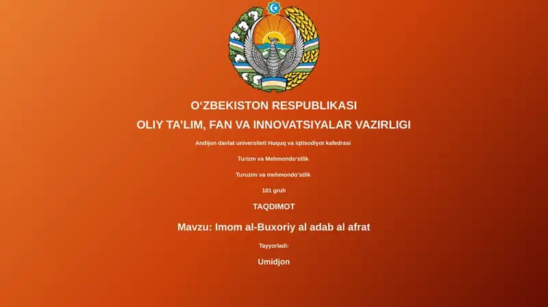 Imom al-Buxoriy al adab al afrat