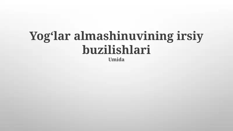 Irsiy metabolik kasalliklarning turlari