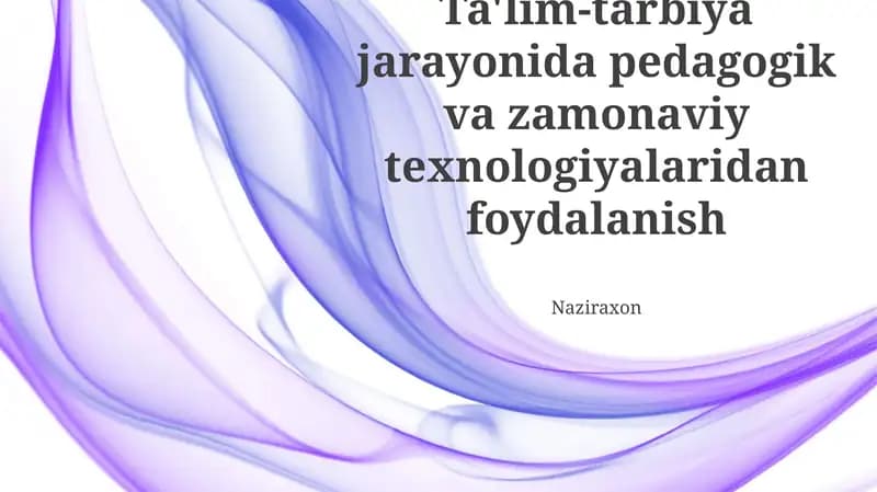 Ta'limda dasturiy ta’minot