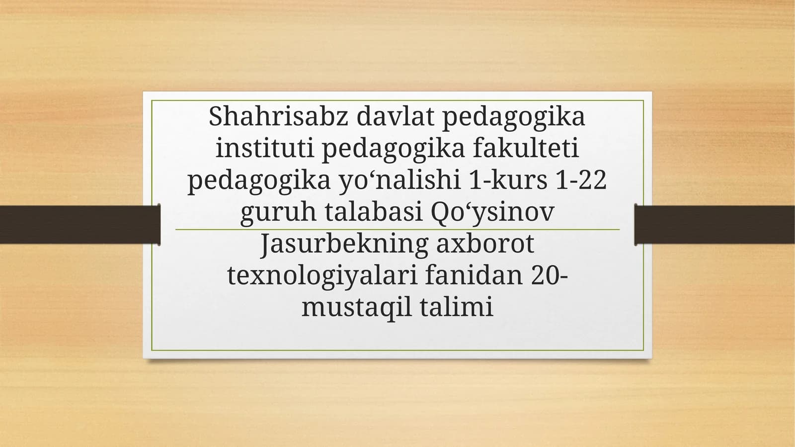 axborot texnologiyalari fanidan 20-mustaqil talimi
