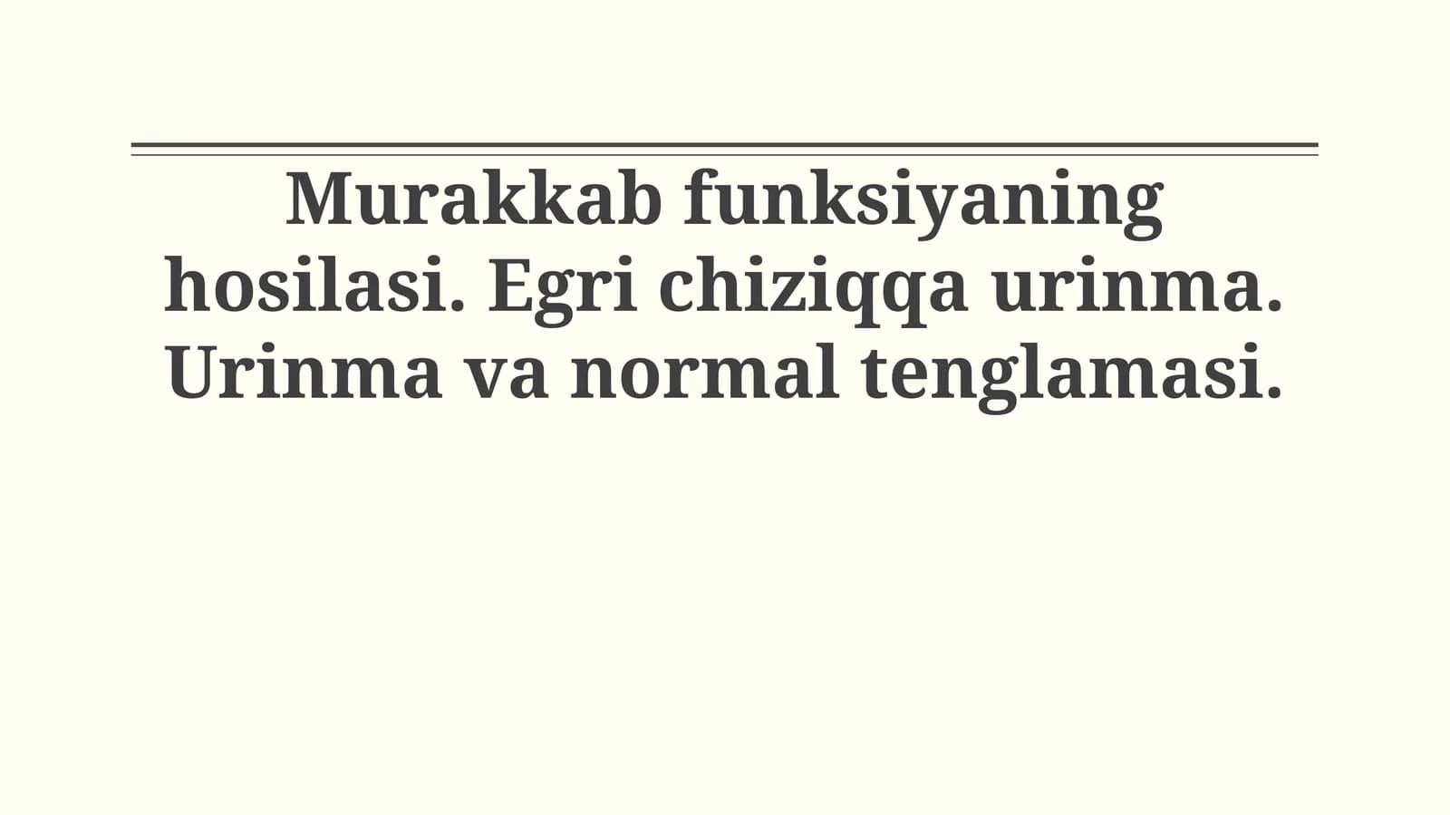 Murakkab funksiyaning hosilasi