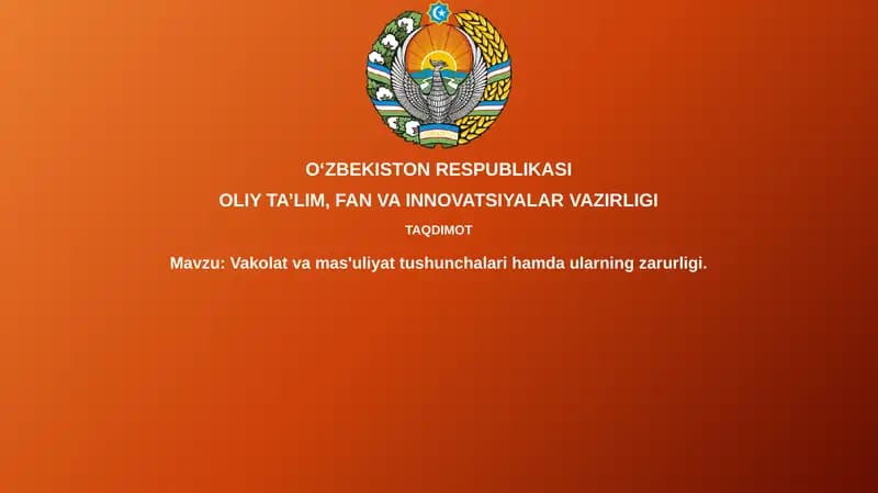 Hokimiyat va Mas'uliyat