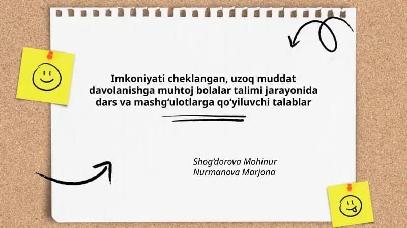 Uzoq muddat davolanishga muhtoj bolalar talimi