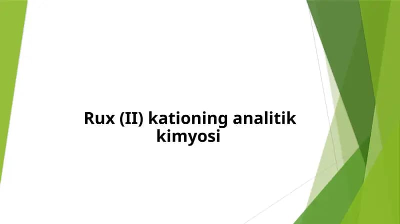 Rux (II) kationing analitik kimyosi