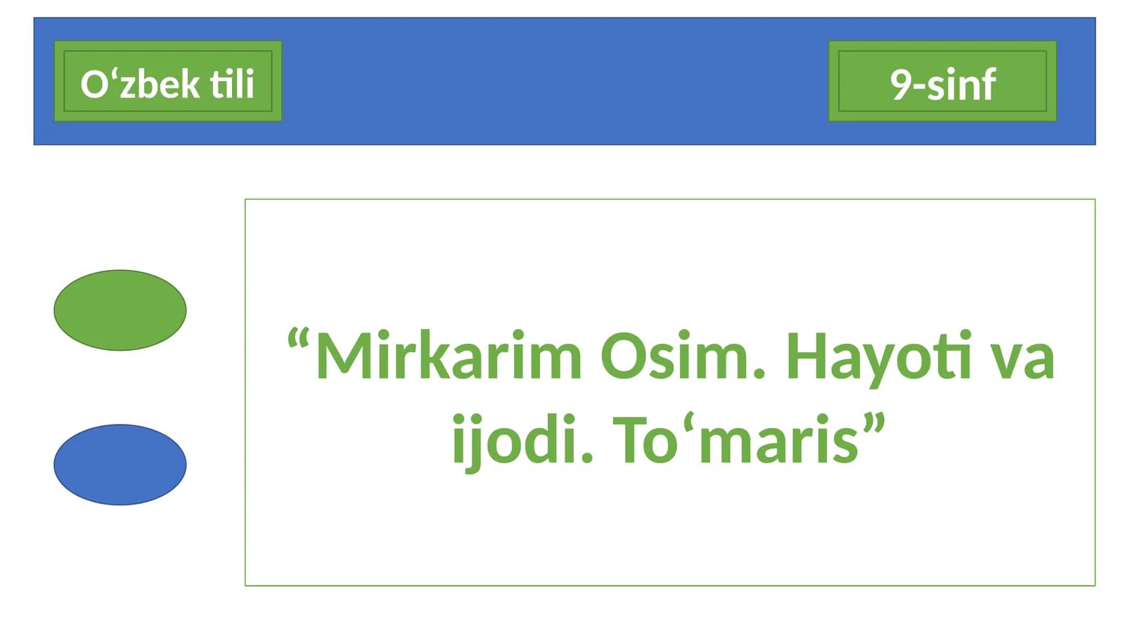 Dars ishlanma na'muna