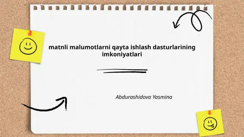 Matnli malumotlarni qayta ishlash dasturlarining imkoniyatlari