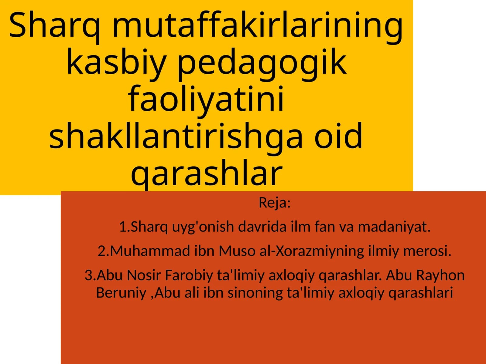 Sharq mutaffakirlarining kasbiy pedagogik faoliyatini shakllantirishga oid qarashlar