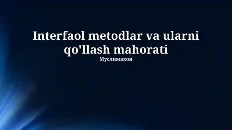 Interfeys usullari