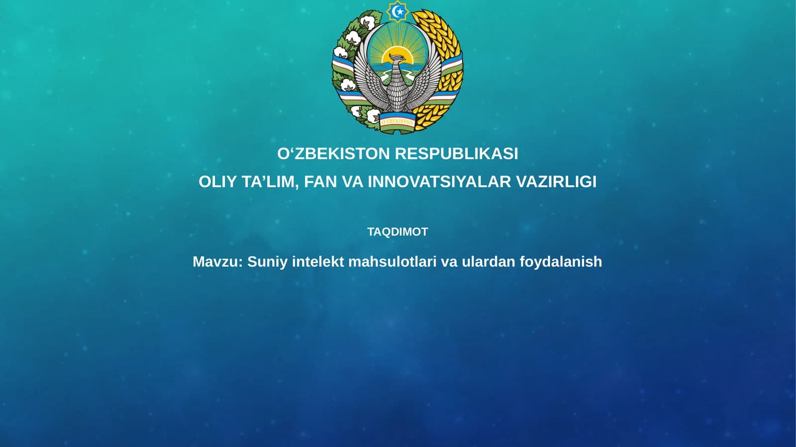 Suniy intellekt mahsulotlari va ulardan foydalanish