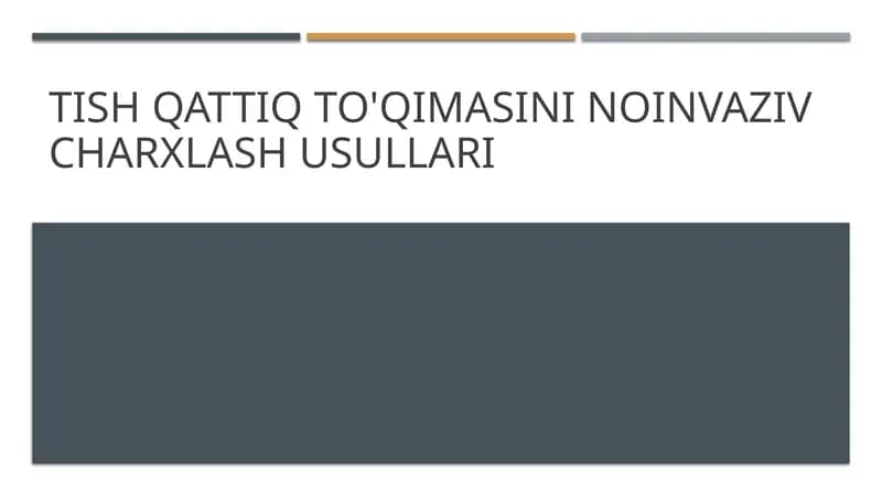 Tishqattiq to'qi masini non-invaziv charxlash usullari