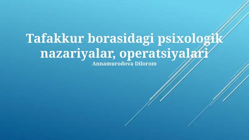 Fikrlashning axborotni qayta ishlash nazariyasi