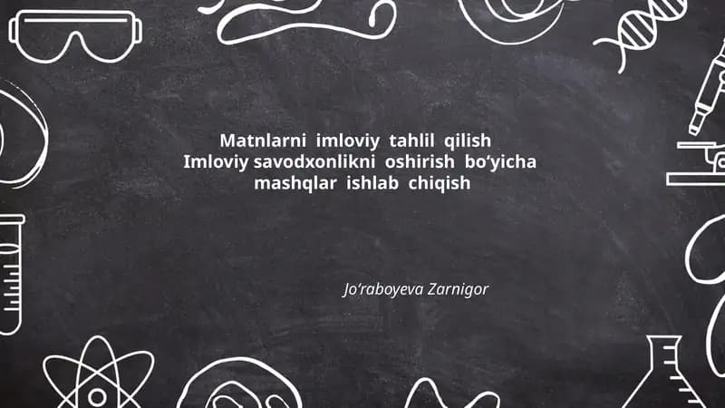 Imloviy Savodxonlik Mashqlari