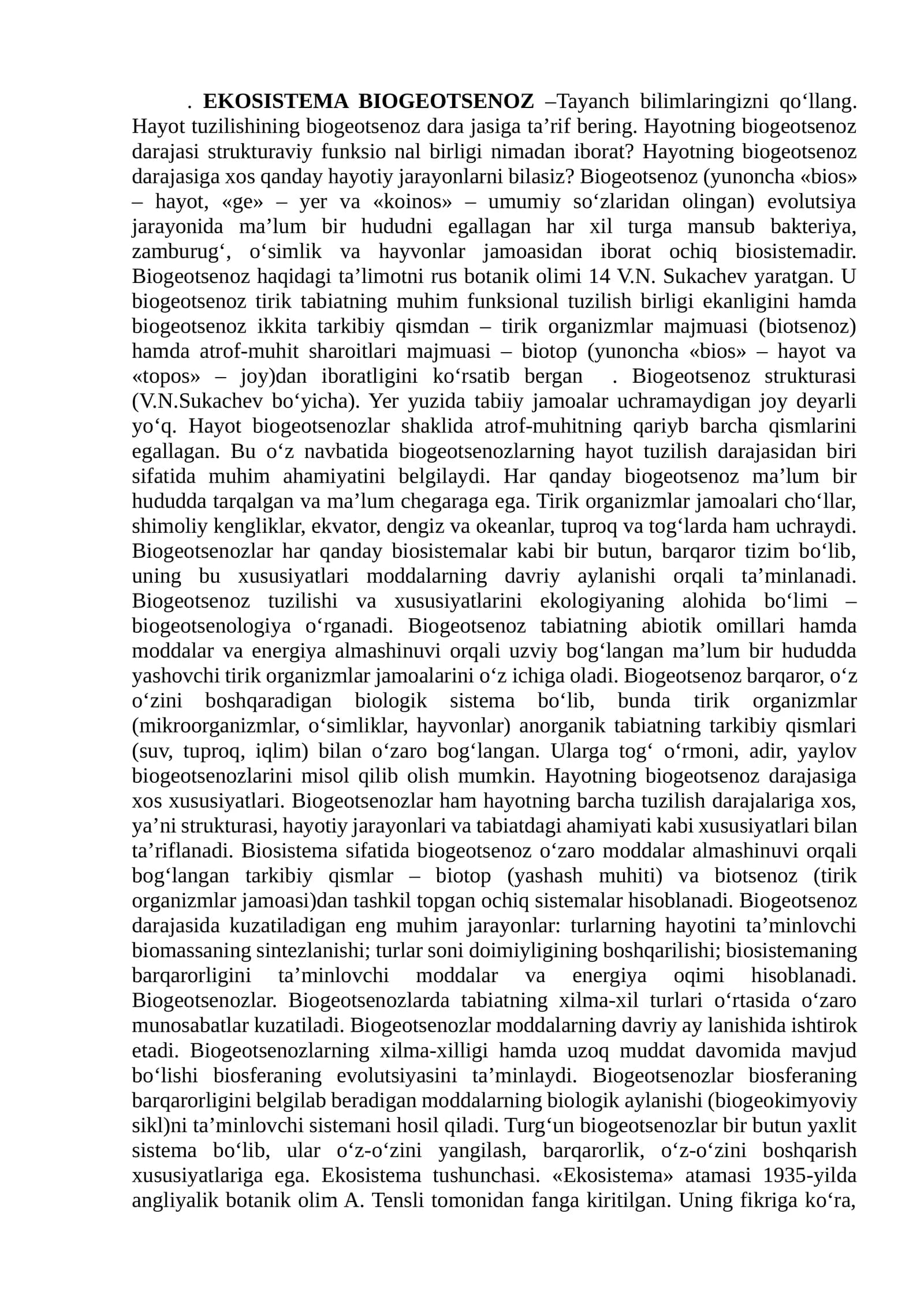 EKOSISTEMA BIOGEOTSENOZ