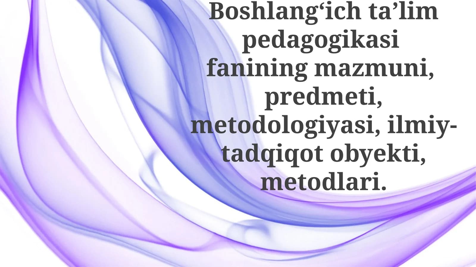 Boshlang‘ichta’limpedagogikasi