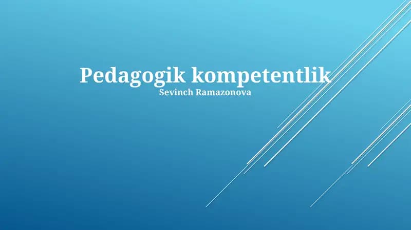 Pedagogik kompetentlik
