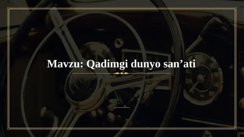 Qadimgi dunyo san'ati
